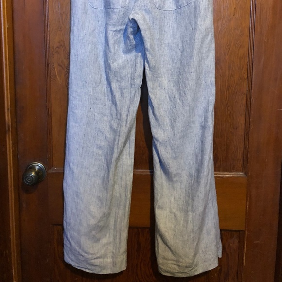 Pinstrip Linen Wide Leg Pants - Picture 2 of 4